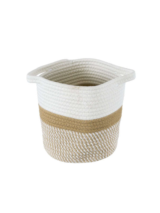 GloboStar Artificial Garden Ithaki Übertopf Rattan Braun mit Gestell 20x20x20εκ.