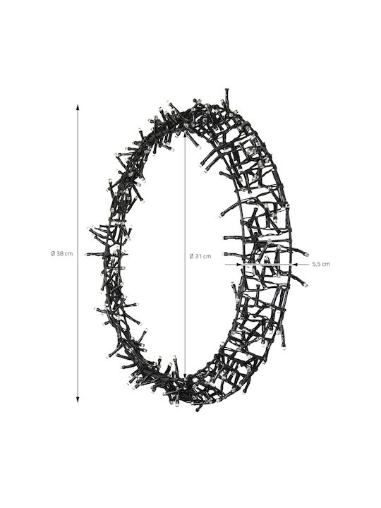 ECD Germany Christmas Lighted Decorative Wreath Electric Powered 38cm