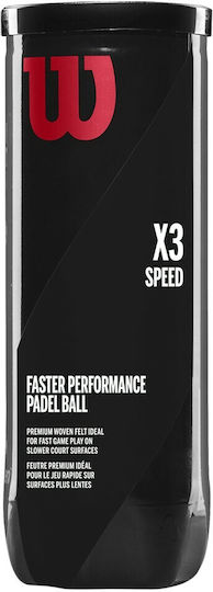 Wilson Performance Speed Padel x3 Μπαλάκια Padel για Προπόνηση 3τμχ