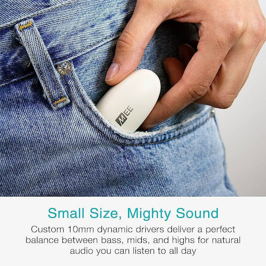 Mee Audio Pebbles Earbud Bluetooth Handsfree Ακουστικά με Αντοχή στον Ιδρώτα και Θήκη Φόρτισης Stone White