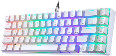 Motospeed CK67 Gaming Mechanical Keyboard 65% with Kailh Red switches and RGB lighting (English US) White