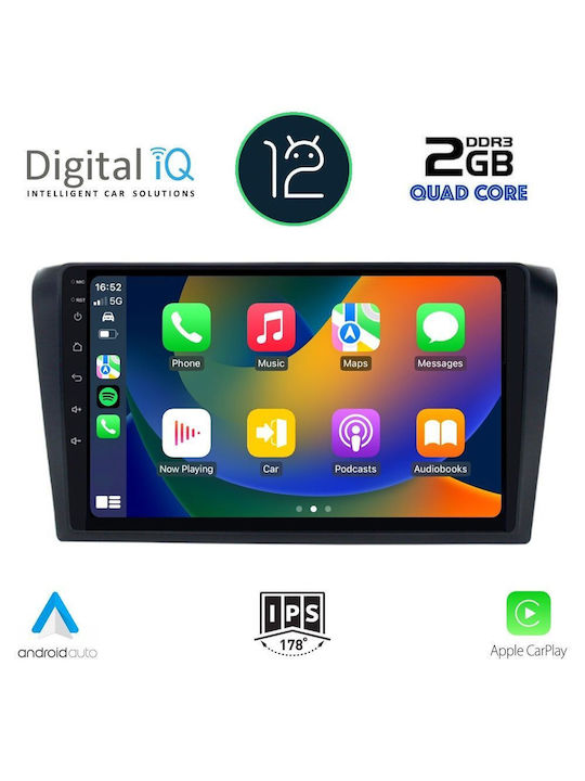 Digital IQ Car-Audiosystem für Mazda 3 2003-2008 (Bluetooth/AUX/WiFi/GPS/Apple-Carplay) mit Touchscreen 9"