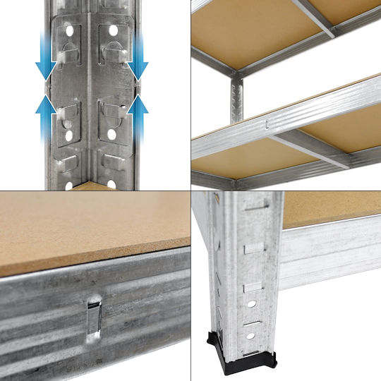 ECD Germany Dexion Shelf 80x40x160cm With 4 Shelves Total Load Capacity 320kg