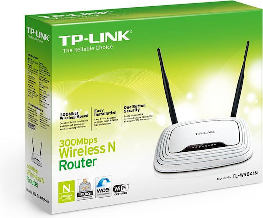 TP-LINK TL-WR841N v10 Ασύρματο Router Wi‑Fi 4 με 4 Θύρες