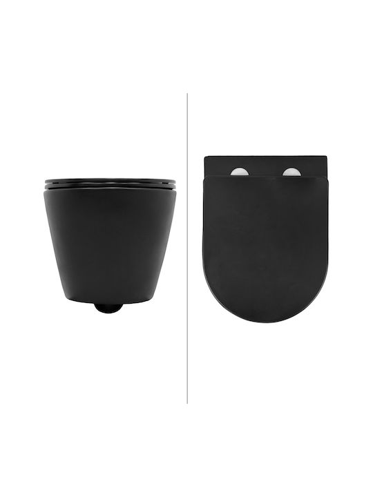 ECD Germany Λεκάνη Κρεμαστή Rimless Μαύρη