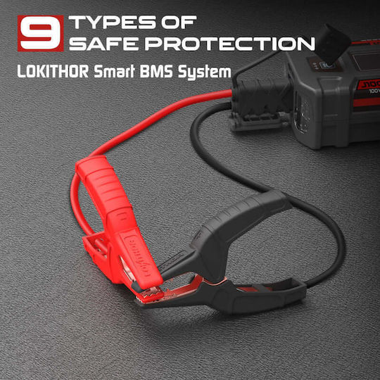 Lokithor J1000 Portable Car Battery Jump Starter 1000A with Power Bank / USB 12V