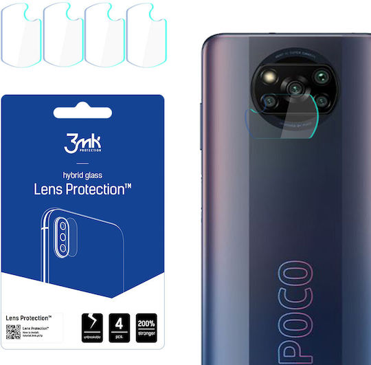 3MK Lens Protection Camera Protection Tempered Glass Transparent for the Poco X3 / X3 Pro