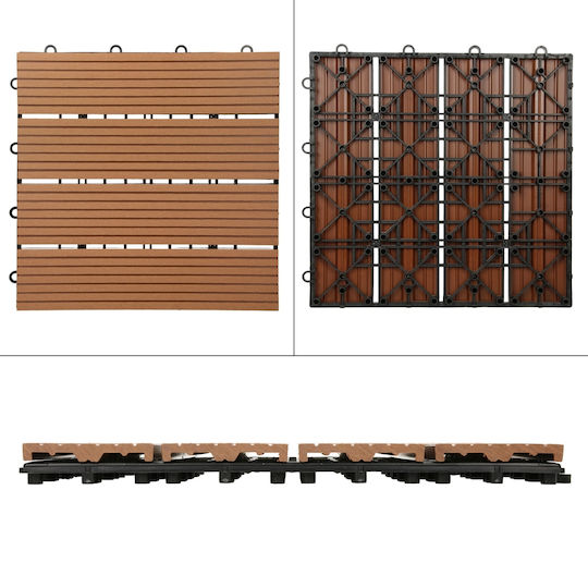 ECD Germany WPC Garden Decking Board 30x30cm