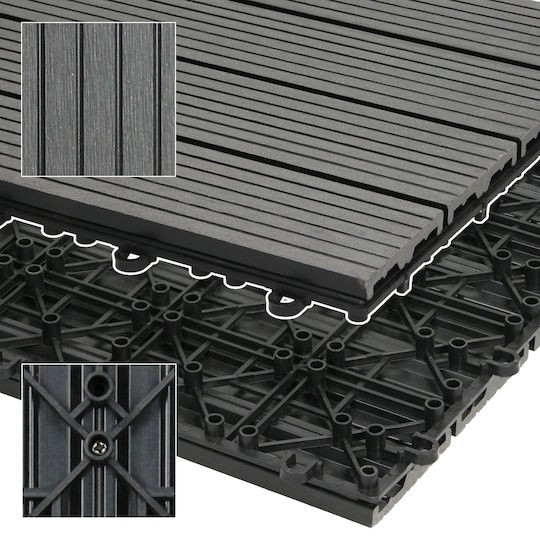 ECD Germany WPC Garden Decking Board 30x30cm