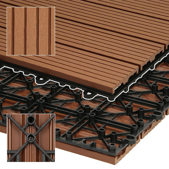 ECD Germany WPC Garden Decking Board 30x30cm