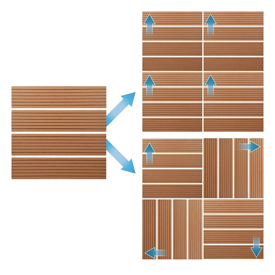 ECD Germany WPC Garden Decking Board 30x30cm
