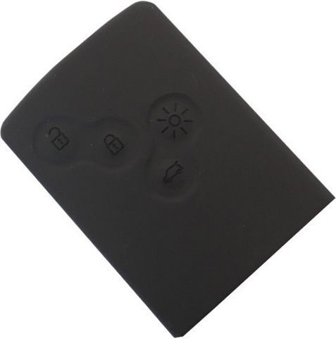 Silicone Car Key Cover Case with 4 Buttons for Renault Black