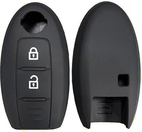 Silicone Car Key Cover Case with 3 Buttons for Nissan / Suzuki Black