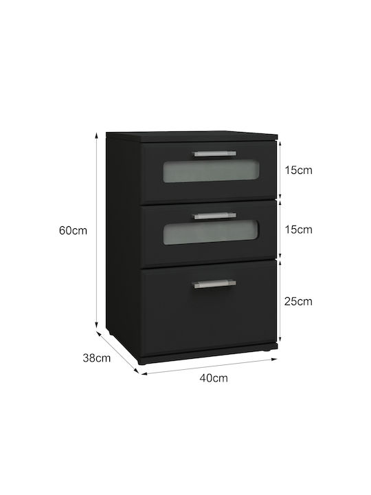 Office Storage Drawer Black L40xW60xH38cm