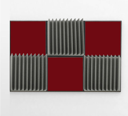 EQ Acoustics EQ-WD60G+CP60Red+Spray Set of Acoustic Treatment Materials in Wedge Design 60cm x 60cm x 50mm in Red Color