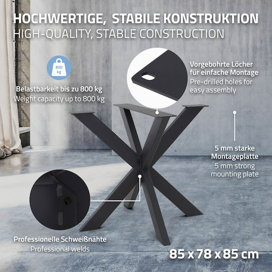 ML-Design Tischständer aus Metall in Schwarz Farbe 85x71x85cm