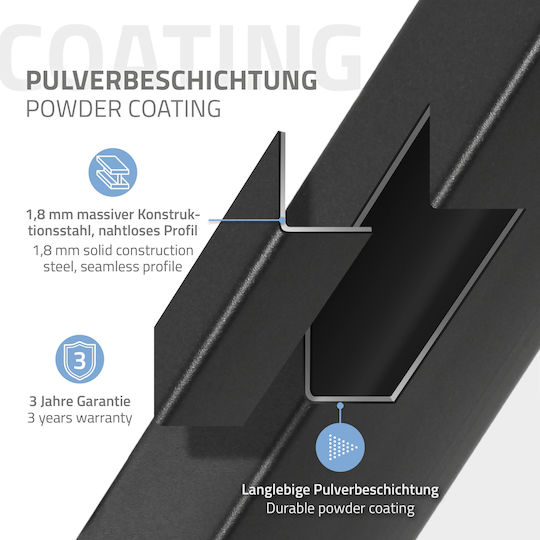 ML-Design Tischständer aus Metall in Schwarz Farbe 85x71x85cm