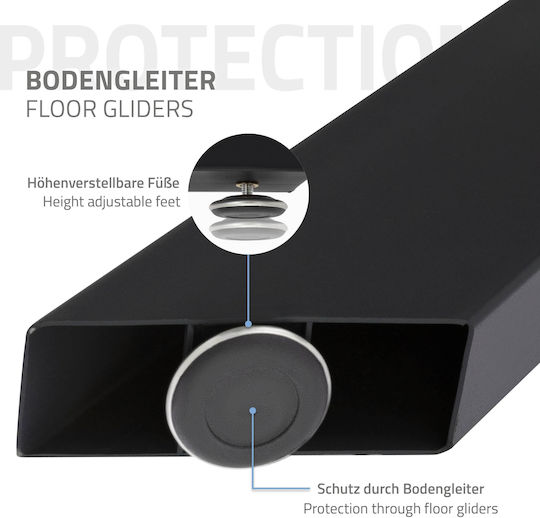 ML-Design Tischständer aus Metall in Schwarz Farbe 85x71x85cm