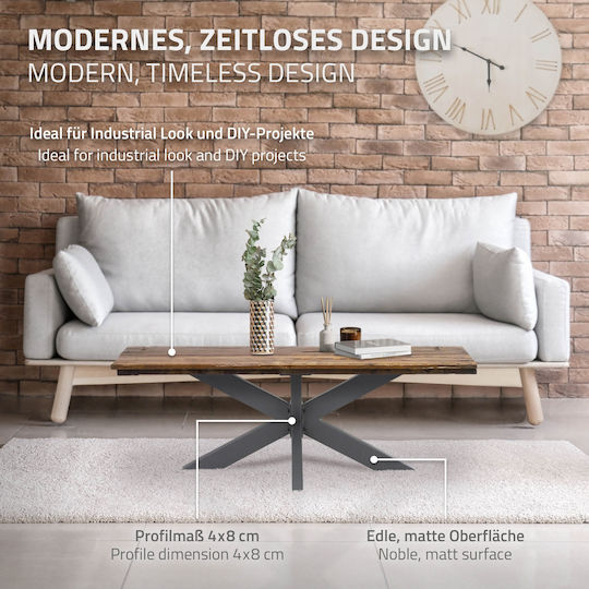 ML-Design Βάση Τραπεζιού Μεταλλική Γκρι 98x58x43cm