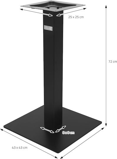 ML-Design Βάση Τραπεζιού Μεταλλική Μαύρη 43x72cm