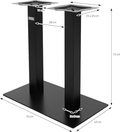 ML-Design Stand de masă din Lemn în Culoare Negru 70x72cm