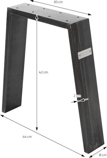 ML-Design Μεταλλικό Πόδι Επίπλου 2τμχ Κατάλληλο για Τραπέζι / Τραπεζάκι 44x42cm Μαύρο
