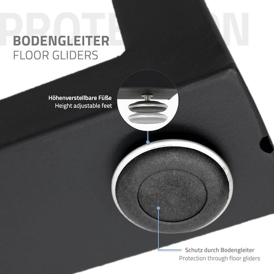 ECD Germany Metallisches Möbelbein Für Tisch Beistelltisch Büro 60x72cm Schwarze
