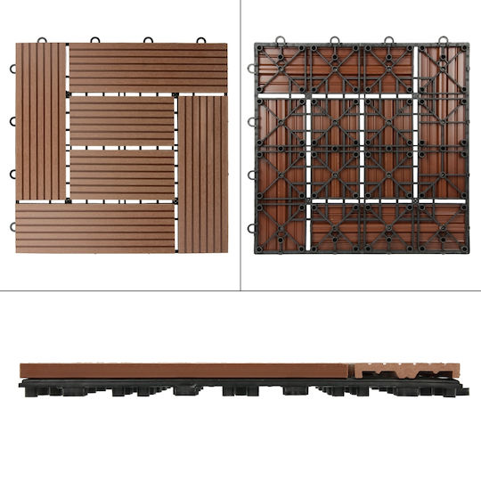 ECD Germany WPC Garden Decking Board 30x30cm 22pcs