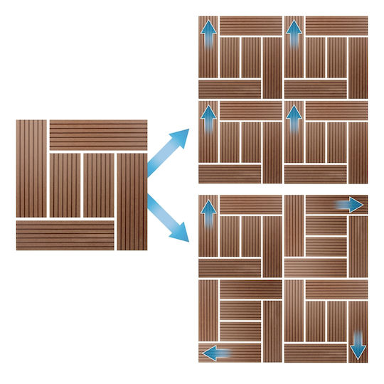 ECD Germany WPC Garden Decking Board 30x30cm 22pcs