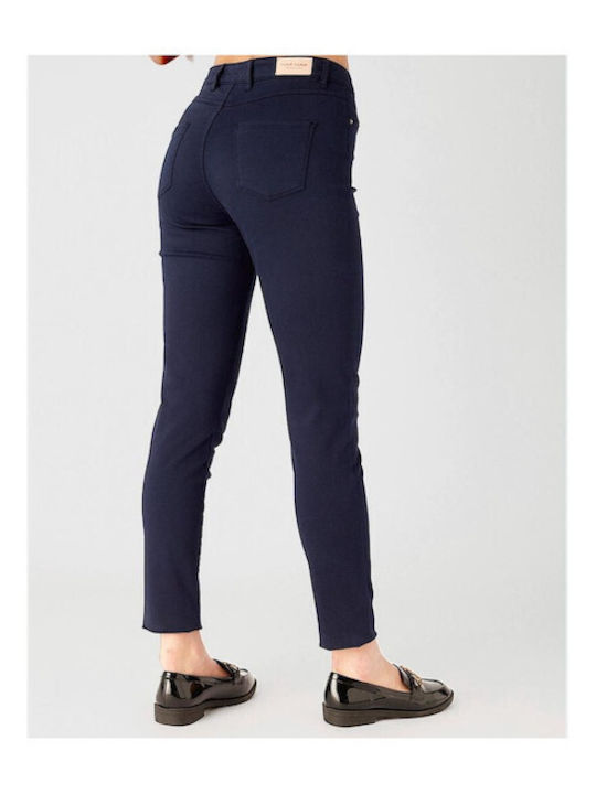 Naf Naf Women's Fabric Trousers in Skinny Fit Navy Blue