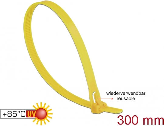 DeLock Kabelbinder 300x7.6mm Gelb 100pcs 18761