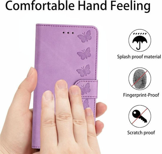 Butterflies Wallet Purple (TCL 40 SE)