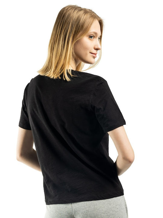 Target Damen Sportlich T-shirt mit V-Ausschnitt Schwarz