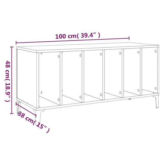 vidaXL Mobilier Hi-Fi Negru 38x100x48cm