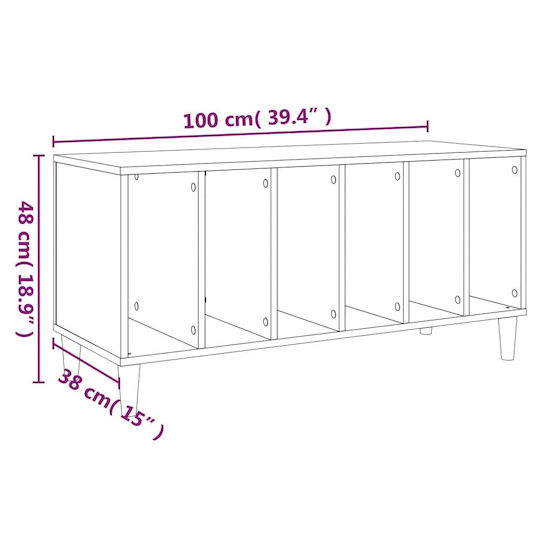 vidaXL Έπιπλο Hi-Fi Λευκό 38x100x48cm