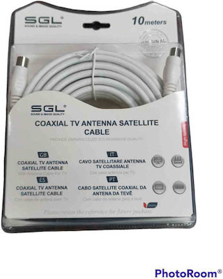 SGL Antenna Cable Coax male - Coax female White 10m (196727)