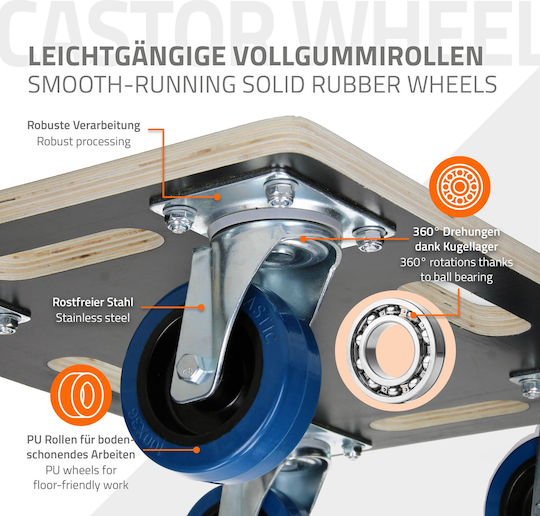 ECD Germany Mobile Base for Weight Load up to 800kg
