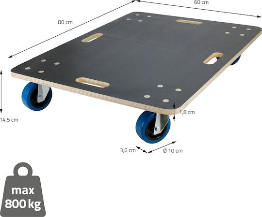 ECD Germany Mobile Base for Weight Load up to 800kg