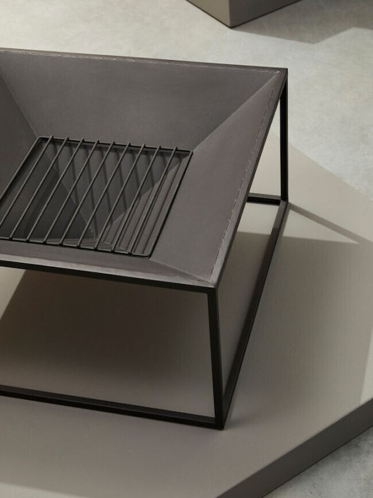 Bizzotto Illinois Kamin Draußen Metallisch Schwarz 60x60x31cm