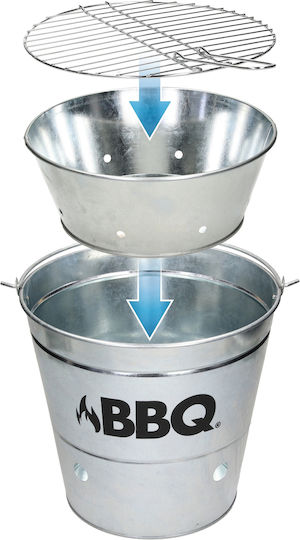 ECD Germany Inox Portabilă Grătar cu Cărbuni 25cmx25cm