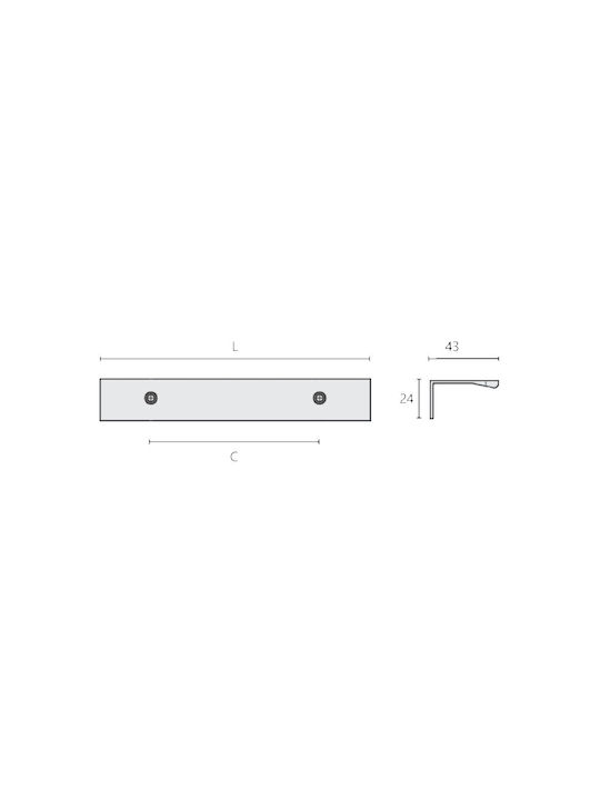 Zogometal 74 Handle Furniture made of Metallic in White Color with Center Distance 239mm 74 1pcs