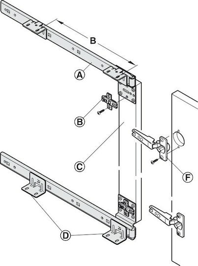 Hafele Mecanism Mobilier din Metal 1buc 500ΜΜ