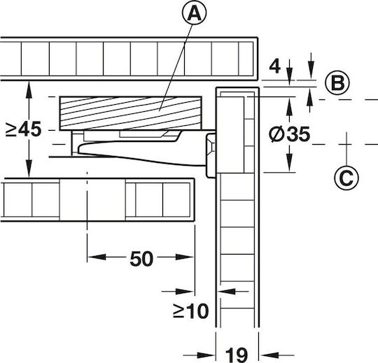Hafele Mecanism Mobilier din Metal 1buc 500ΜΜ