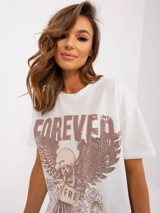 Och Bella Damen Oversized T-shirt Beige