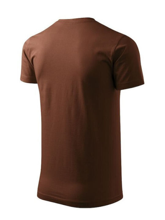 Malfini Basic Ανδρικό Διαφημιστικό T-shirt Κοντομάνικο σε Καφέ Χρώμα