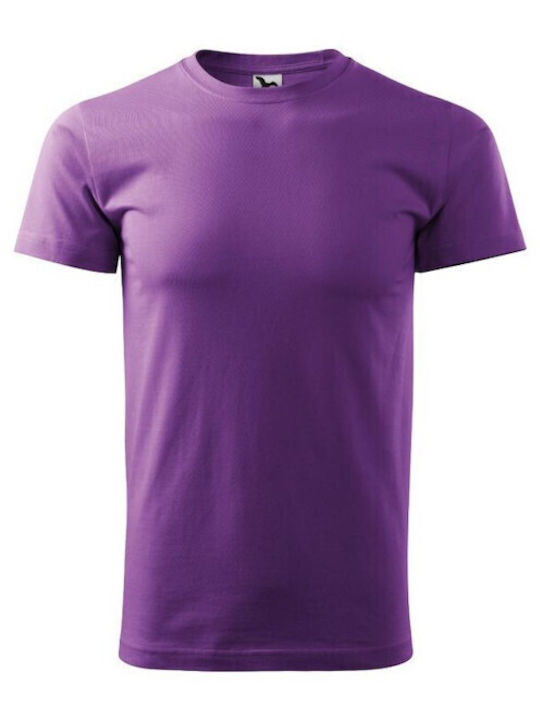 Malfini Basic Ανδρικό Διαφημιστικό T-shirt Κοντομάνικο σε Μωβ Χρώμα