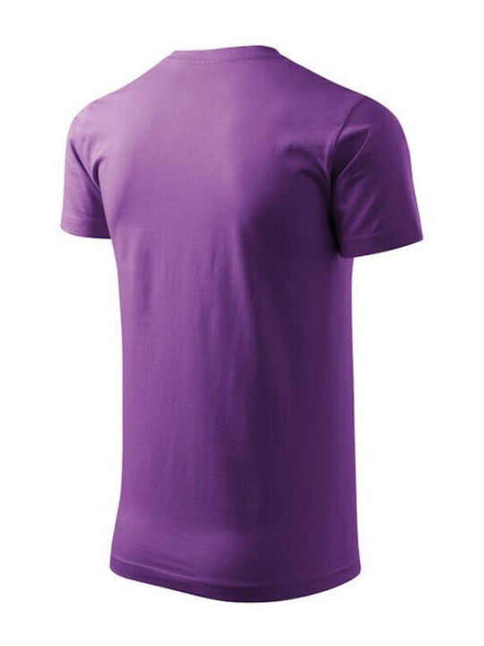 Malfini Basic Ανδρικό Διαφημιστικό T-shirt Κοντομάνικο σε Μωβ Χρώμα