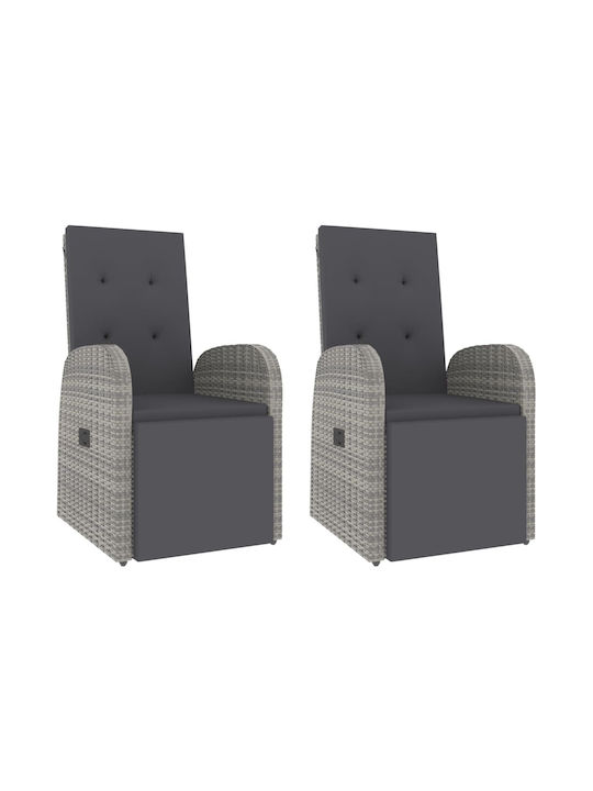 Garden & Outdoor Furniture Set for Small Outdoor Spaces 3 Pieces Gray with Pillows