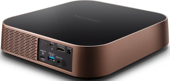 Viewsonic M2 Mini Projector DLP Full HD Λάμπας LED με Wi-Fi και Ενσωματωμένα Ηχεία Χάλκινος