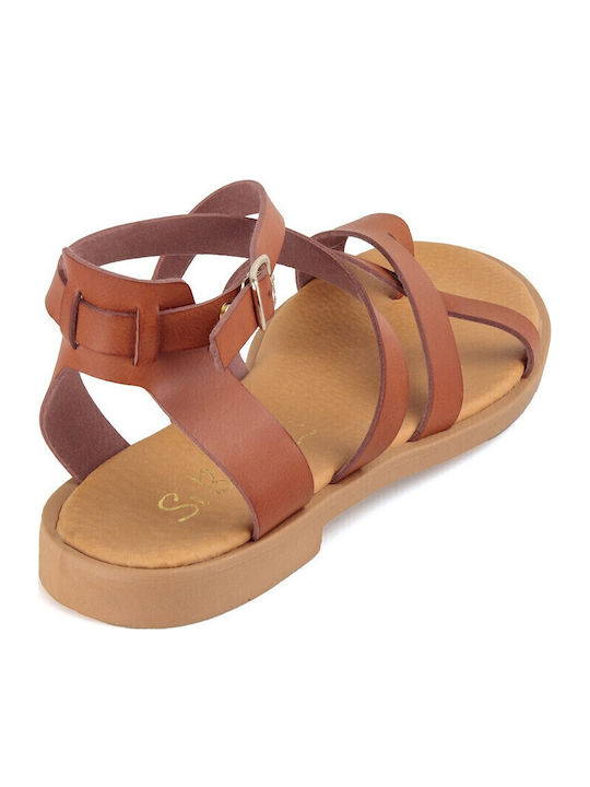 Sandale Casual Damă Din Piele Tabac Maro